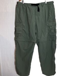 Rei mens convertible hiking pants, XXL, green color, in good condition